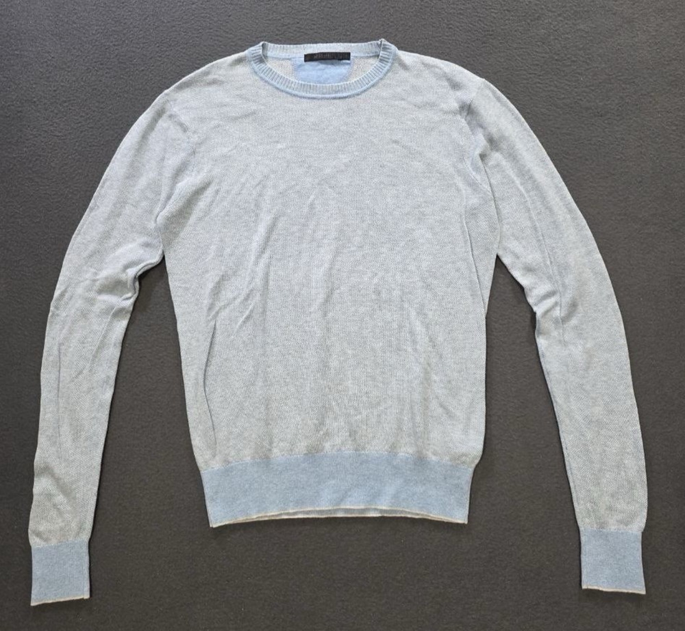 Raffi 100% cotton Crew Neck Sweater Blue Men Y2K Sz M Luxury Knit Italy A010297